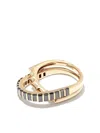 Luis Morais 14kt Yellow Gold Elliptical Black Diamond Linked Rings In Gold