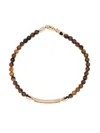 Luis Morais 14kt Yellow Gold Gemstone Bead Bracelet In Brown