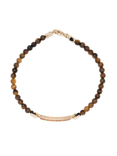 Luis Morais 14kt Yellow Gold Gemstone Bead Bracelet In Brown