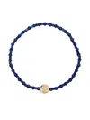 Luis Morais 14kt Yellow Gold Good Luck Beaded Bracelet In Blau