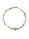 Luis Morais 14kt Yellow Gold Light Of The Majestic Beaded Bracelet In Green