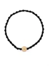Luis Morais 14kt Yellow Gold Money Seal Beaded Bracelet In Black