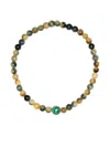 Luis Morais 14k Yellow Gold Agate Diamond Beaded Bracelet In Gold