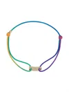 Luis Morais 14kt Yellow Gold Rainbow Cord Bracelet In Multicolour