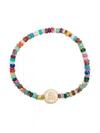 Luis Morais 14kt Yellow Gold Scarab Beaded Bracelet In Mehrfarbig