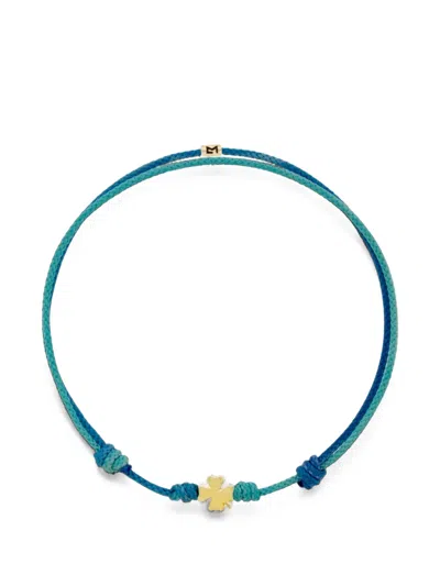 Luis Morais Clover Cord Bracelet In Blue
