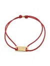 Luis Morais Logo-plaque Fine Cord Bracelet In Gold