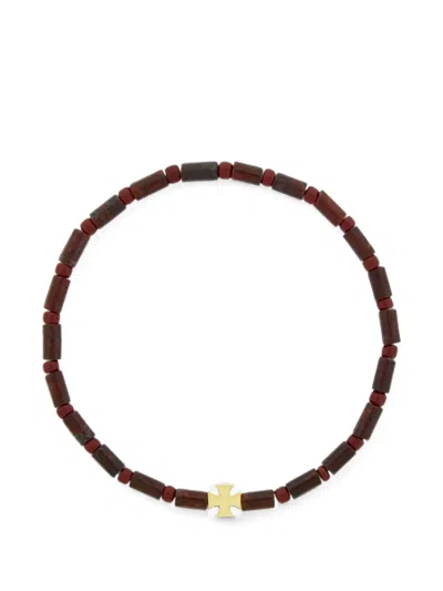 Luis Morais Maltese Cross Jasper Bracelet In Brown