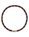 Luis Morais Rainbow Sapphire Twisted Hexagon Red Jasper Beaded Bracelet In Gold