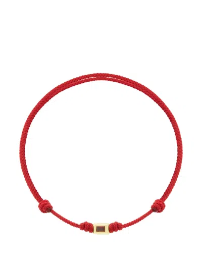 Luis Morais Ruby And Cord Bracelet In Red
