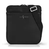 Luis Steven Men's Sporty Messenger - Black Pebble Leather In Black