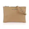 Luis Steven Women's Brown Crossbody Pouch- Sand Pebble Leather In Brown