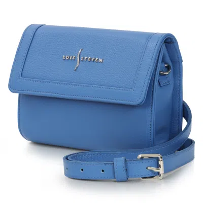 Luis Steven Women's Charley Crossbody - Light Blue Pebble Leather