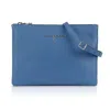 Luis Steven Women's Crossbody Pouch- Cobalt Blue Pebble Leather In Blue