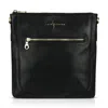Luis Steven Women's Flat Messenger -  Black Nappa Leather