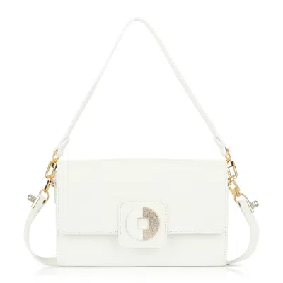 Luis Steven Women's Kelly Shoulder Bag- White Leather