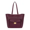 Luis Steven Women's Red / Purple Classic Tote With Pocket- Burgundy Pebble In Multi