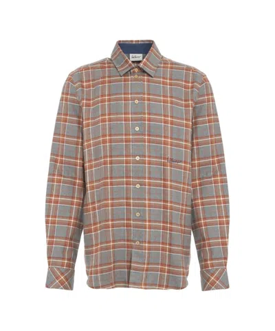 Luis Trenker Classic Check Pattern Shirt With Kent Collar And Button-down Front In Brown