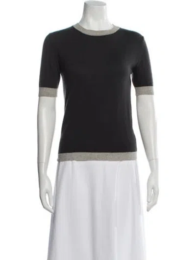 Pre-owned Luisa Beccaria Cashmere Crew Neck Top In Gray