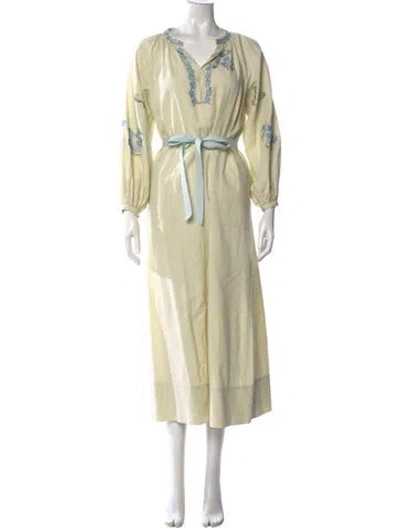 Pre-owned Luisa Beccaria Floral Print Long Dress In Multi