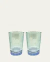 Luisa Beccaria Green Shaded Glass Tumblers, Set Of 2 In 592s Shaded From Green To Blue