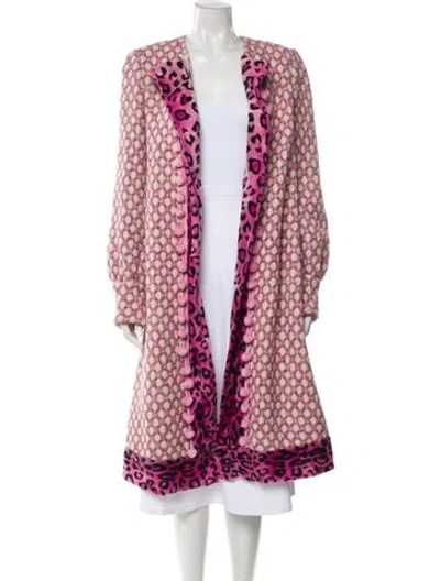 Pre-owned Luisa Beccaria Printed Coat In Pink
