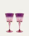 Luisa Beccaria Purple Shaded Stemmed Wine Glasses, Set Of 2 In 271s  Shaded From Violet To Pink