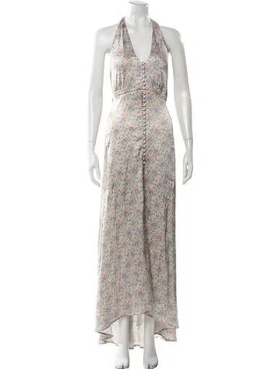 Pre-owned Luisa Beccaria Silk Long Dress In Multi