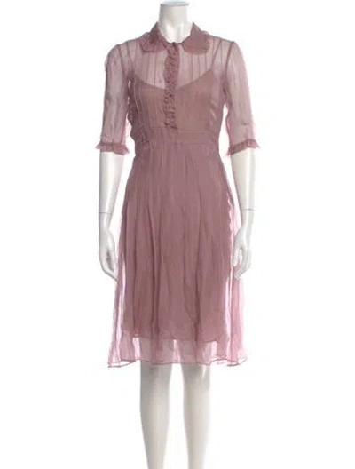 Pre-owned Luisa Beccaria Silk Midi Length Dress In Pink