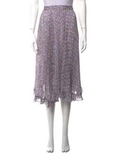 Pre-owned Luisa Beccaria Silk Midi Length Skirt In Purple