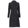 Luisa Beccaria Silver Check Glitter Tweed Embellished Long Coat In Black