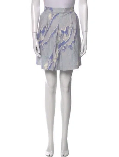 Pre-owned Luisa Beccaria Tie-dye Print Mini Skirt In Blue