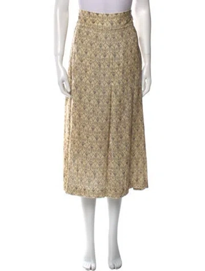 Pre-owned Luisa Beccaria Velvet Midi Length Skirt In Neutral