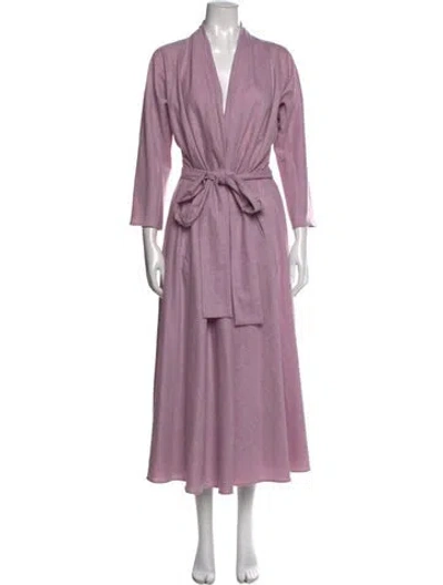 Pre-owned Luisa Beccaria Wool Long Dress In Purple