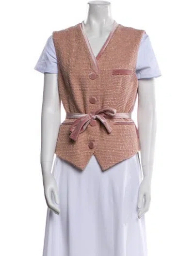 Pre-owned Luisa Beccaria Wool Striped Vest In Pink