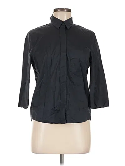 Pre-owned Luisa Cerano 3/4 Sleeve Button Down Shirt In Black