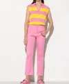 Luisa Cerano Baby Flare Jeans In Candy Pink In Multi