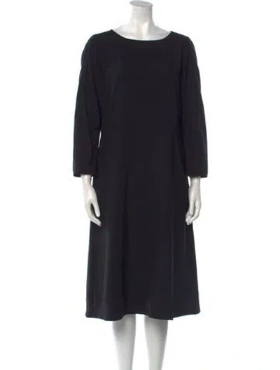 Pre-owned Luisa Cerano Bateau Neckline Knee-length Dress In Black