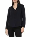 Luisa Cerano Button Down Jersey Blouse In Black In Black