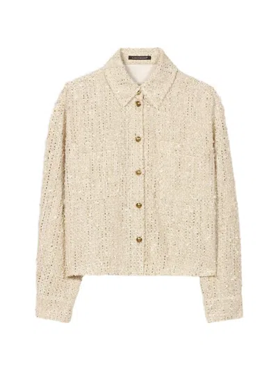 Luisa Cerano Buttoned Tweed Overshirt In Neutral