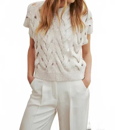 Luisa Cerano Cable Knit Tank Sweater In Cream In White