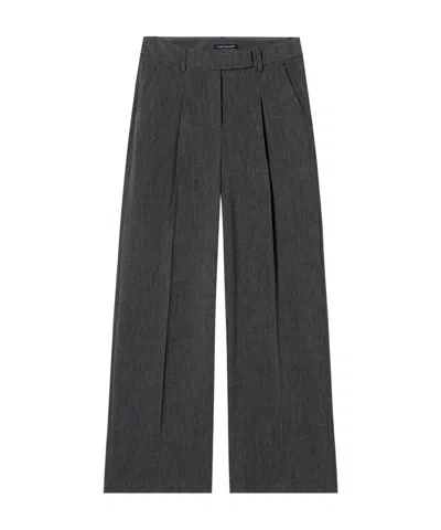 Luisa Cerano Cashmere Wide-leg Pants In Dark Grey Mixed Colors