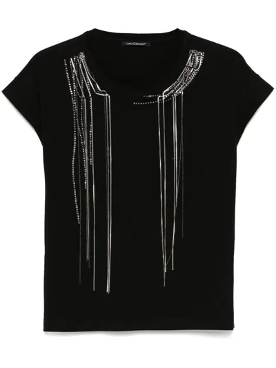 Luisa Cerano Chain-detail T-shirt In Black