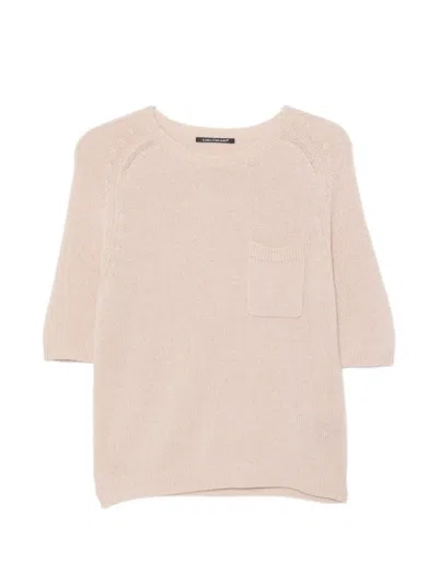 Luisa Cerano Chest-pocket Short-sleeve Sweater In Pink