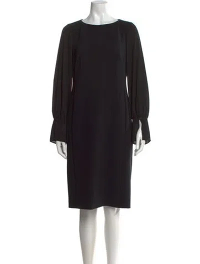 Pre-owned Luisa Cerano Crew Neck Knee-length Dress W/ Tags In Black