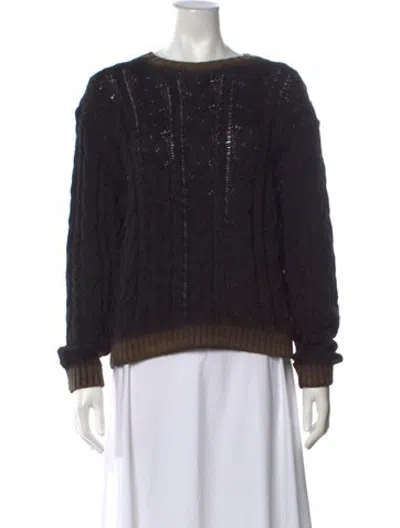 Pre-owned Luisa Cerano Crew Neck Sweater In Black