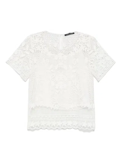 Luisa Cerano Crochet Blouse In White