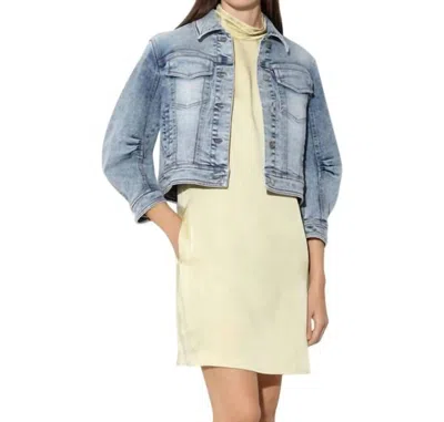 Luisa Cerano Cropped Denim Jacket In Bleach White