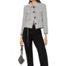 Luisa Cerano Cropped Tweed Jacket In Black, White In Multi