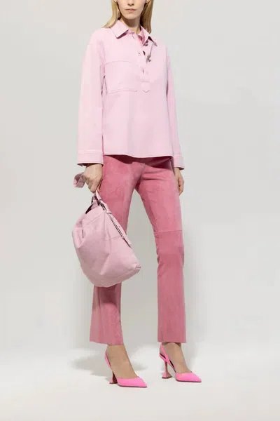 Luisa Cerano Denim Blouse In Fresh Rose